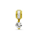 Gold Vermeil CZ Round Baguette Slide Pendant