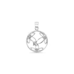 Round CZ Flower Pendant