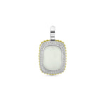 CZ  Two Tone Milky Quartz Pendant