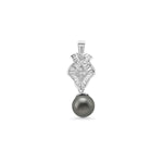 CZ and Black Pearl Slide Pendant