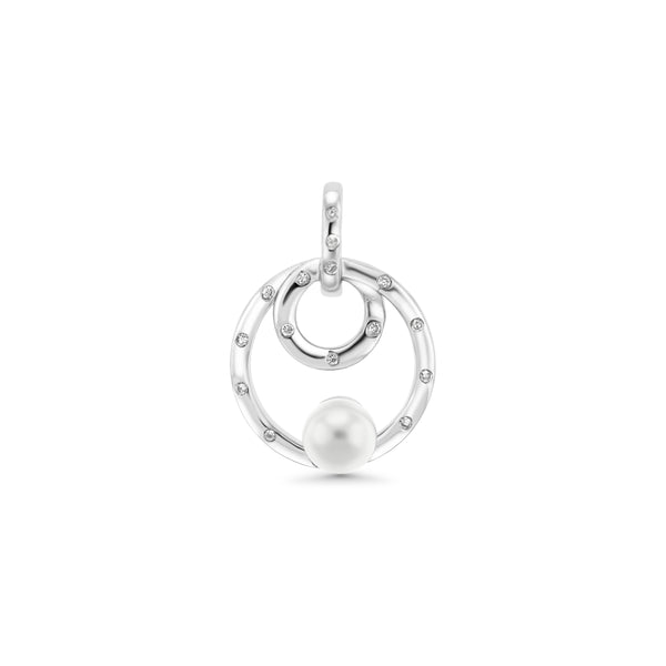 Double Circle Pearl Pendant