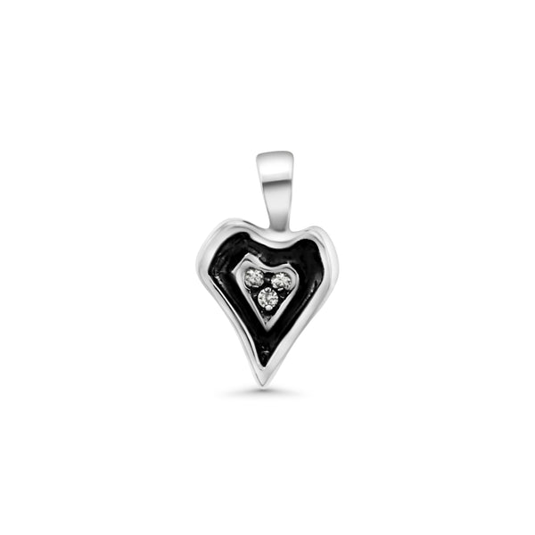 Antique Heart with CZ Pendant