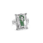 Mens Square Green CZ St. Jude Ring