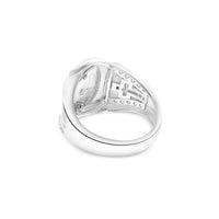 Rhodium Crucifix Cross Signet Ring