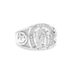 Rhodium CZ Horseshoe Guadalupe Ring
