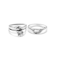 CZ Heart Trio Ring Set