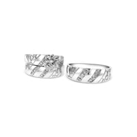 CZ Nugget Trio Ring Set