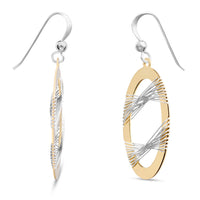 Two Tone Gold Vermeil Oval Mesh Earrings