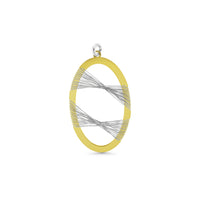 Two Tone Gold Vermeil Oval Mesh Pendant