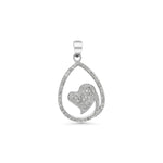 CZ Teardrop with Heart Pendant