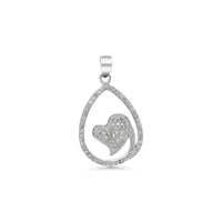 CZ Teardrop with Heart Pendant