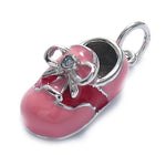 Pink Bow Baby Shoe Pendant