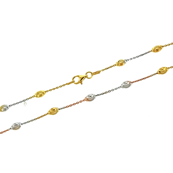 Tricolor Oval Moon Bead Chain