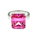 Pink Ice Rectangle CZ Ring