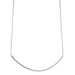 Large CZ Curved Bar Necklace