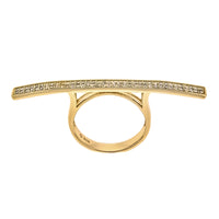 Gold Vermeil CZ Bar Ring