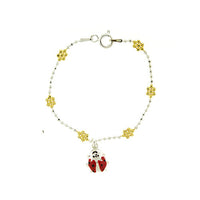 Gold Vermeil Daisy and Ladybug Bracelet