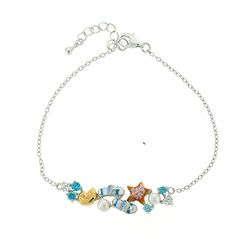 CZ and Pearl Sea Life Bracelet