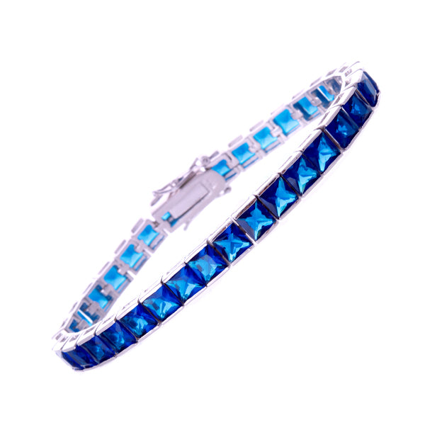 6mm Princess Cut Sapphire CZ Bracelet
