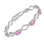 Pink and White CZ X Bracelet