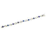 Sapphire and White CZ X Bracelet