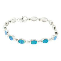 Blue Oval Opal Bracelet