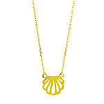 Gold Open Seashell Necklace