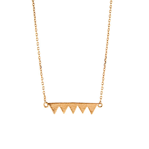 Rose Gold Five Triangle Necklace