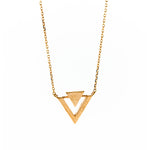 Rose Gold Double Triangle Necklace