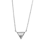White Marble Triangle Necklace