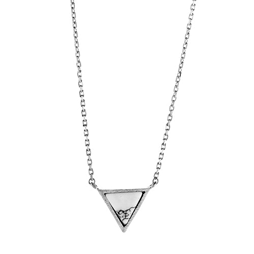 White Marble Triangle Necklace