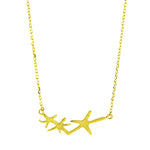 Gold Three Starfish Necklace