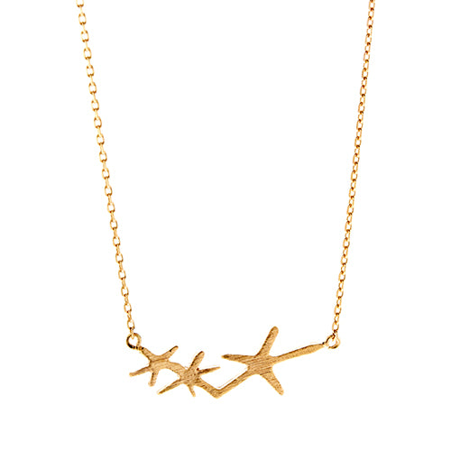 Rose Gold Three Starfish Necklace