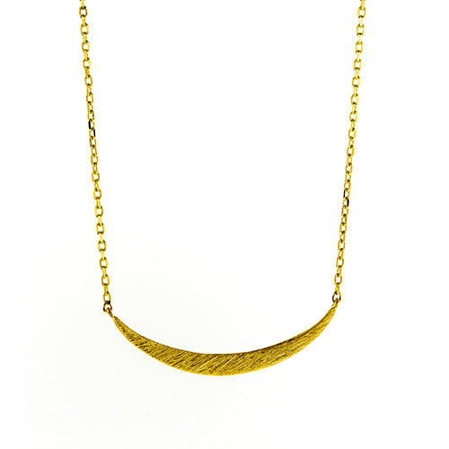 Gold Curved Bar Necklace