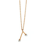 Rose Gold Pearl Branch Necklace
