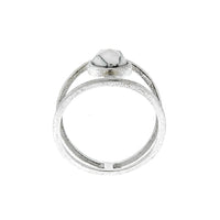White Marble Stone Cage Ring