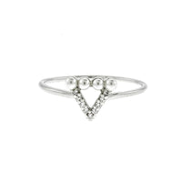 Triangle Pearl and CZ Ring