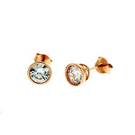 Rose Gold 6mm CZ Bezel Studs