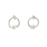 Pearl Circle Post Earrings