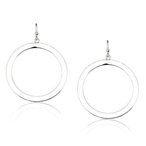 Silver Flat Circle Earrings