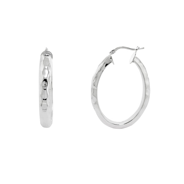 Oval Hammered Hoops