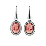 CZ Coral Cameo Earrings