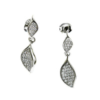 CZ Double Curved Oval Earrings