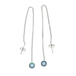 Blue Opal Threader Earrings