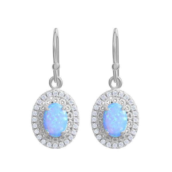 Opal and CZ Filigree Earrings