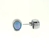 Blue Opal Oval Studs