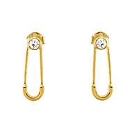 CZ Safety Pin Earrings