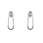 CZ Safety Pin Earrings