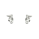 Pearl Music Note Stud Earrings