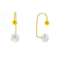 Wire Ball and Freshwater Pearl Earrings